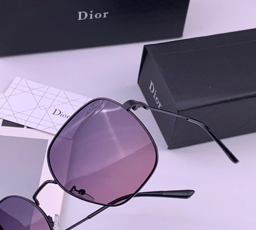 Dior Black Frame Gradient Purple Lens Sunglasses